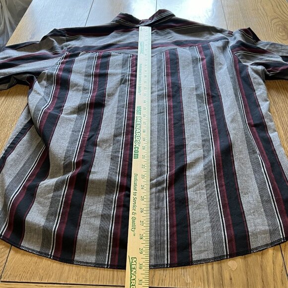 Wrangler Mens Western Shirt Size XL Striped Pearl Snap Long Sleeve Rodeo Classic - Picture 11 of 13